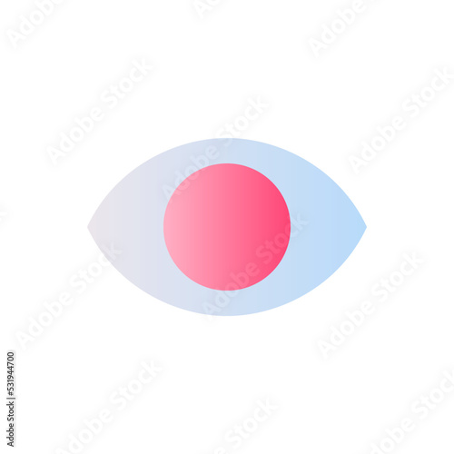 Eye flat gradient two-color ui icon. Part of human body. Organ of perception. Visual system. Simple filled pictogram. GUI, UX design for mobile application. Vector isolated RGB illustration