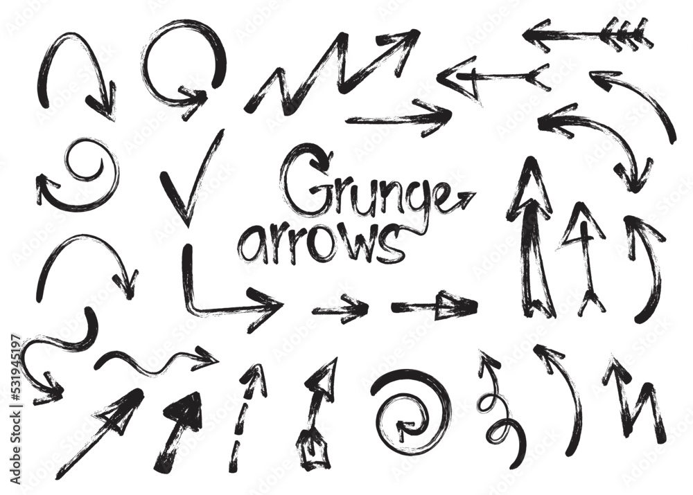 Grunge arrows vector set isolated on white Grunge arrows vector set isolated on white