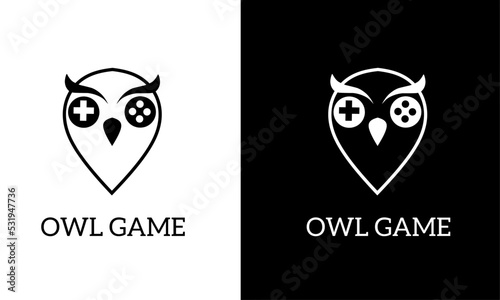 Illustration vector graphic of template logo owl game