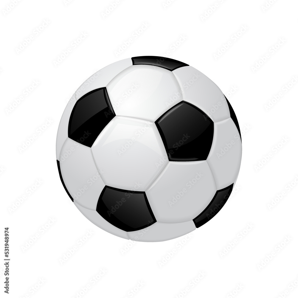 Realistic football or soccer ball Sport equipment icon Realistic football or soccer ball Sport equipment icon