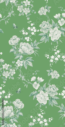 Classic Popular Flower Seamless pattern background - For easy making seamless pattern use it for filling any contours