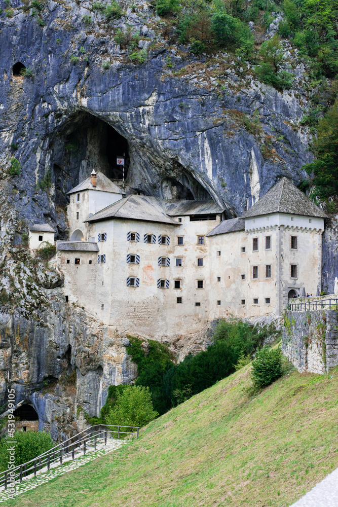 13 century Predjama castle built half inside the cave on a territory of modern Slovenia