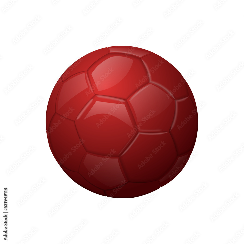Fototapeta premium Red football or soccer ball Sport equipment icon