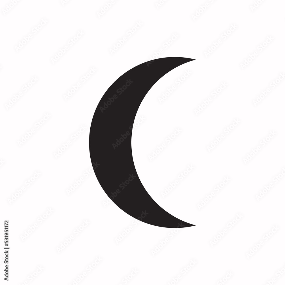 Graphic flat moon icon for your design and website Graphic flat moon icon for your design and website