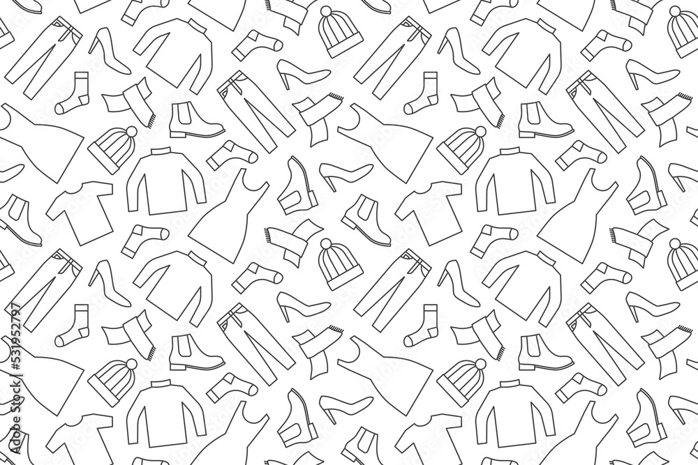 seamless pattern clothes icons, apparel, shopping concept- vector illustration seamless pattern clothes icons, apparel, shopping concept- vector illustration