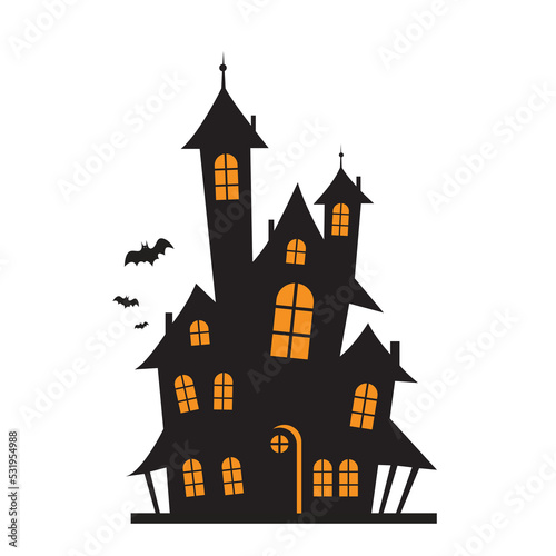Halloween Haunted House Vector Illustration