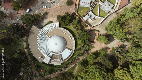 aerial view of the snail building