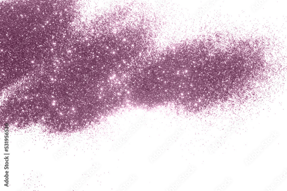 Textured background with purple glitter sparkle on white