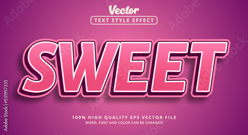 Editable text effect Sweet Text with cute and nice pink color