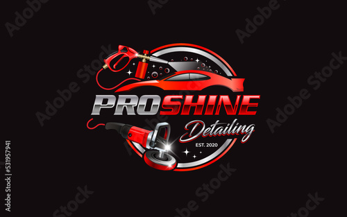 Illustration vector graphic of auto shine wash and detailing service logo design template