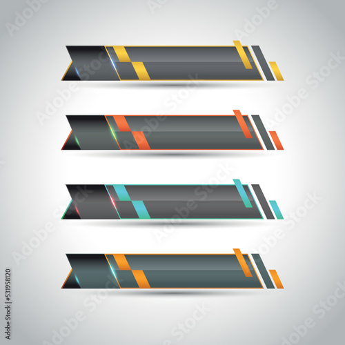 Modern lower third template in four colors