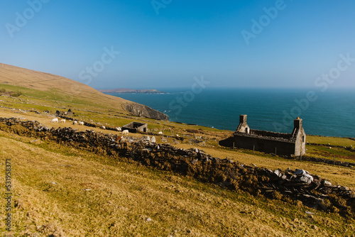 Photos view of the village in the mountains on Dursey Island Ireland