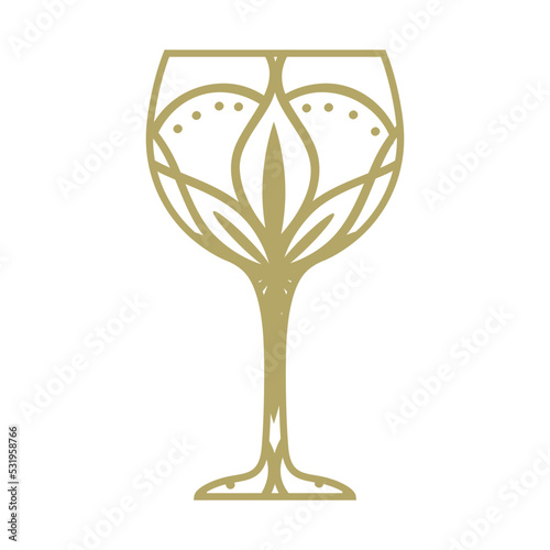 wine glass, mandala pattern