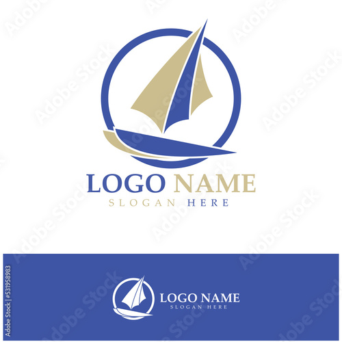 Simple Sailboat dhow boat on Sea Ocean Wave art style logo design, Daily cruises, sea travel, vector icon ILLUSTRATION