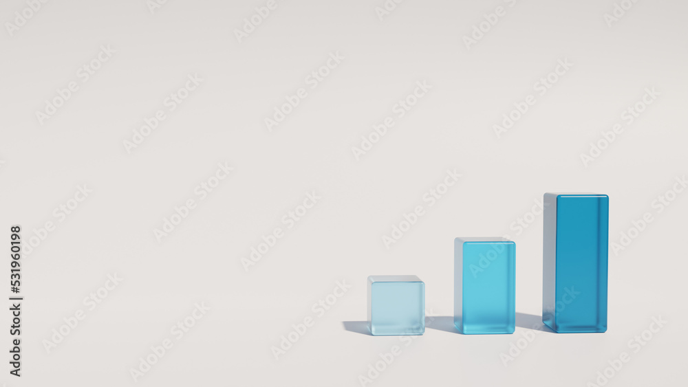 3d rendering of clear glass bar graph business modern minimalist data display visualization 3d rendering of clear glass bar graph business modern minimalist data display visualization