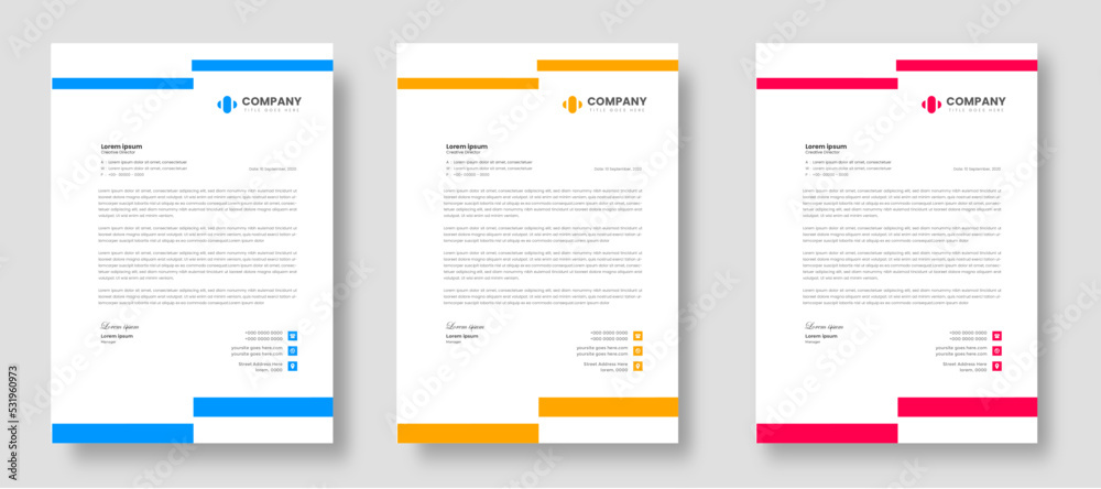corporate modern letterhead design template set with yellow, blue and red color. creative modern letter head design templates for your project. letterhead design. letter head design. corporate modern letterhead design template set with yellow, blue and red color. creative modern letter head design templates for your project. letterhead design. letter head design.
