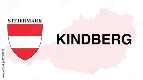 Kindberg: Illustration mit dem Ortsnamen der Österreichischen Stadt Kindberg im Bundesland Steiermark photo