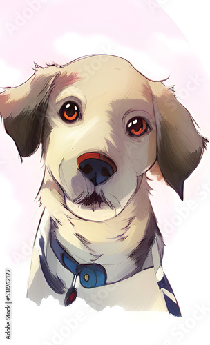 cute cartoon digital dog