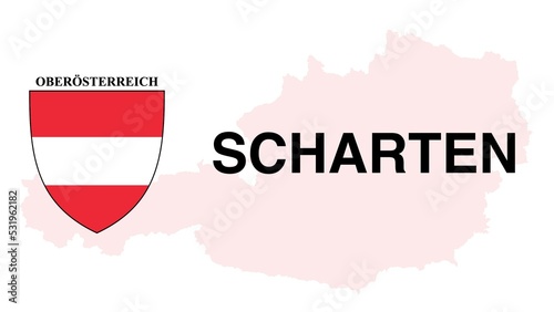 Scharten: Illustration mit dem Ortsnamen der Österreichischen Stadt Scharten im Bundesland Oberösterreich photo