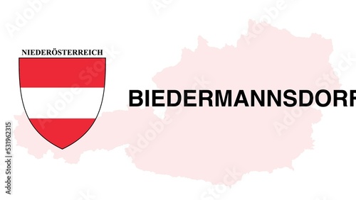 Biedermannsdorf: Illustration mit dem Ortsnamen der Österreichischen Stadt Biedermannsdorf im Bundesland Niederösterreich photo