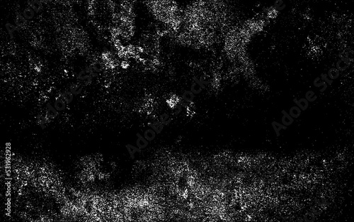 Grunge texture effect. Distressed overlay rough textured. Abstract vintage monochrome. White isolated on black background. Graphic design element halftone style concept for banner, flyer, poster, etc