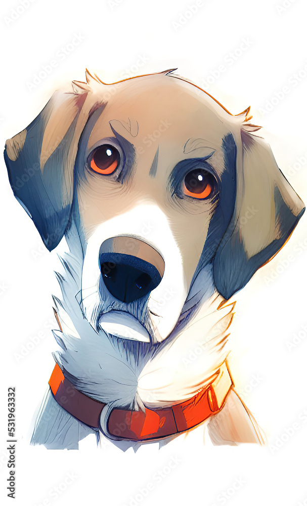 Naklejka premium cute cartoon digital dog
