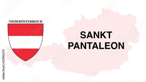 Sankt Pantaleon: Illustration mit dem Ortsnamen der Österreichischen Stadt Sankt Pantaleon im Bundesland Niederösterreich photo