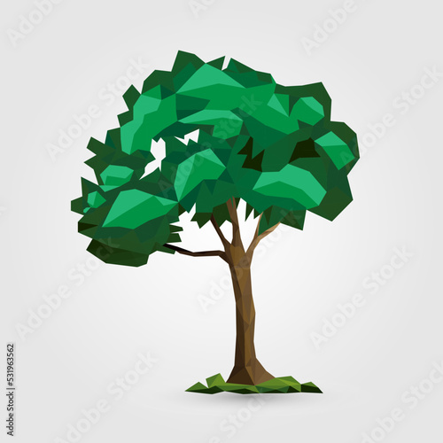 polygon tree  modern vector illustration  isolated