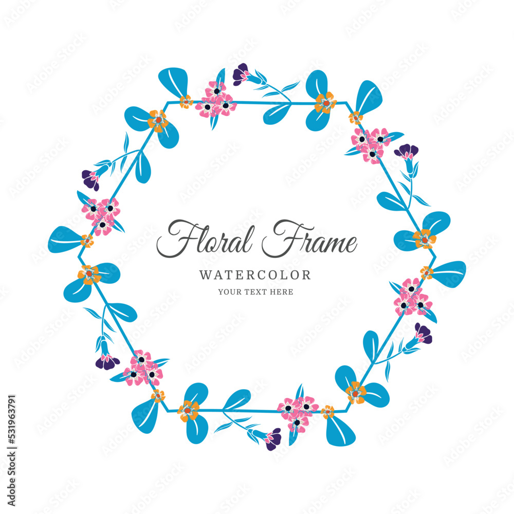 Colorful floral frame design