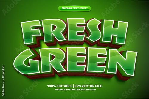 fresh green nature bold 3D Editable text Effect Style