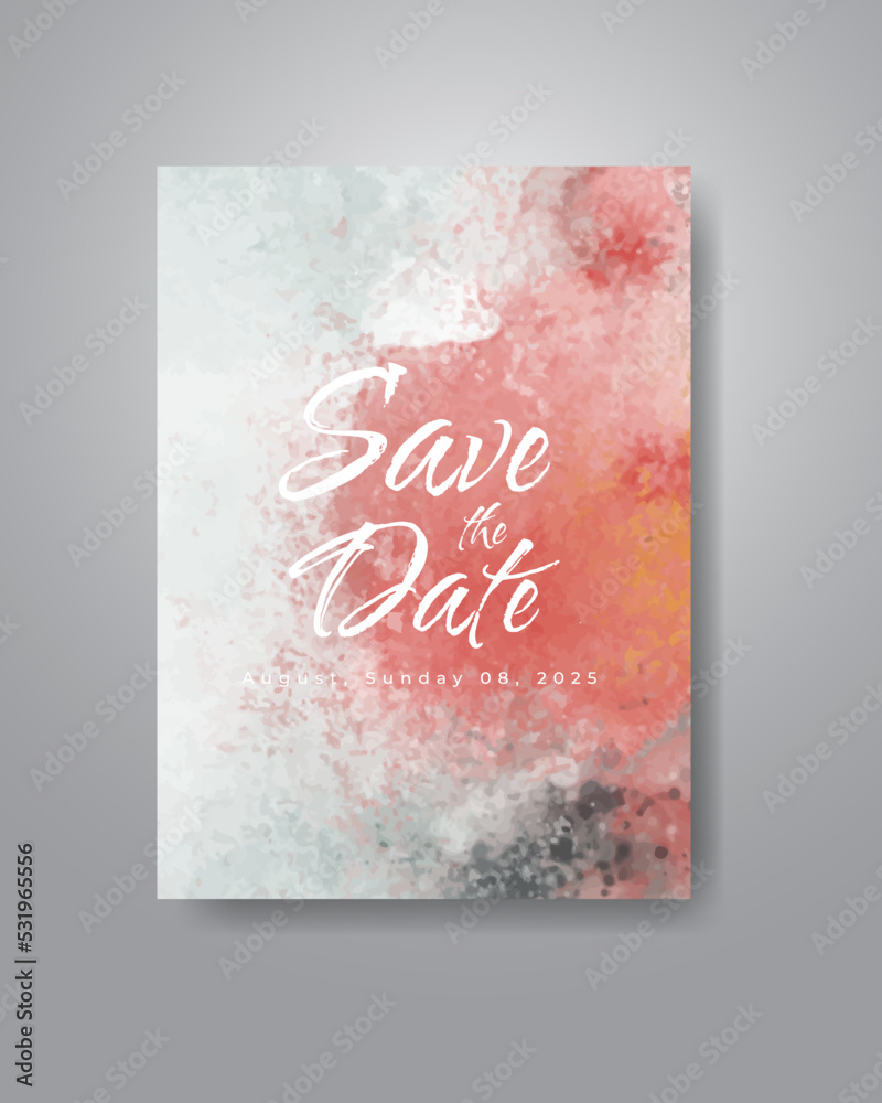 Save the date with watercolor background. Design for your invitation ...