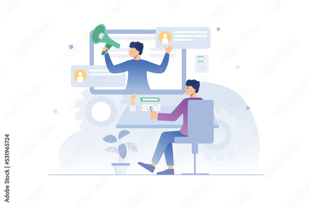 social media marketing business Illustration