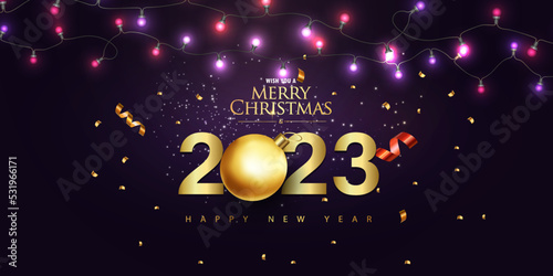 Fototapeta Naklejka Na Ścianę i Meble -  Christmas and New Year background. Festive bright design. Xmas Holiday poster. vector illustration