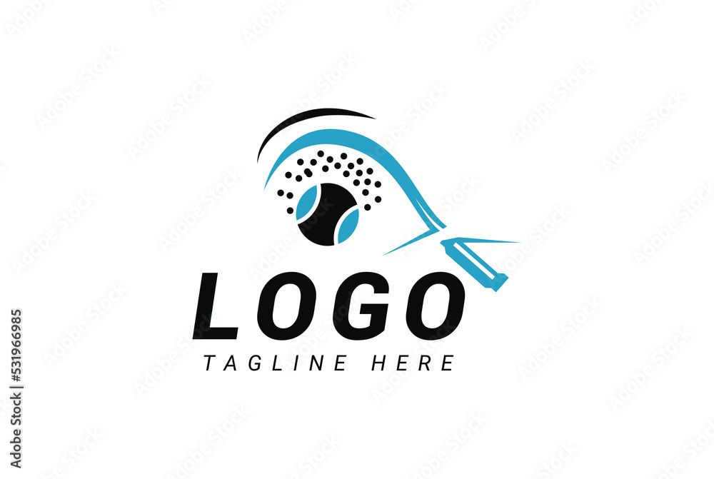 Fototapeta premium tennis poster vector, sports logo of a tennis ball on flying through the air
