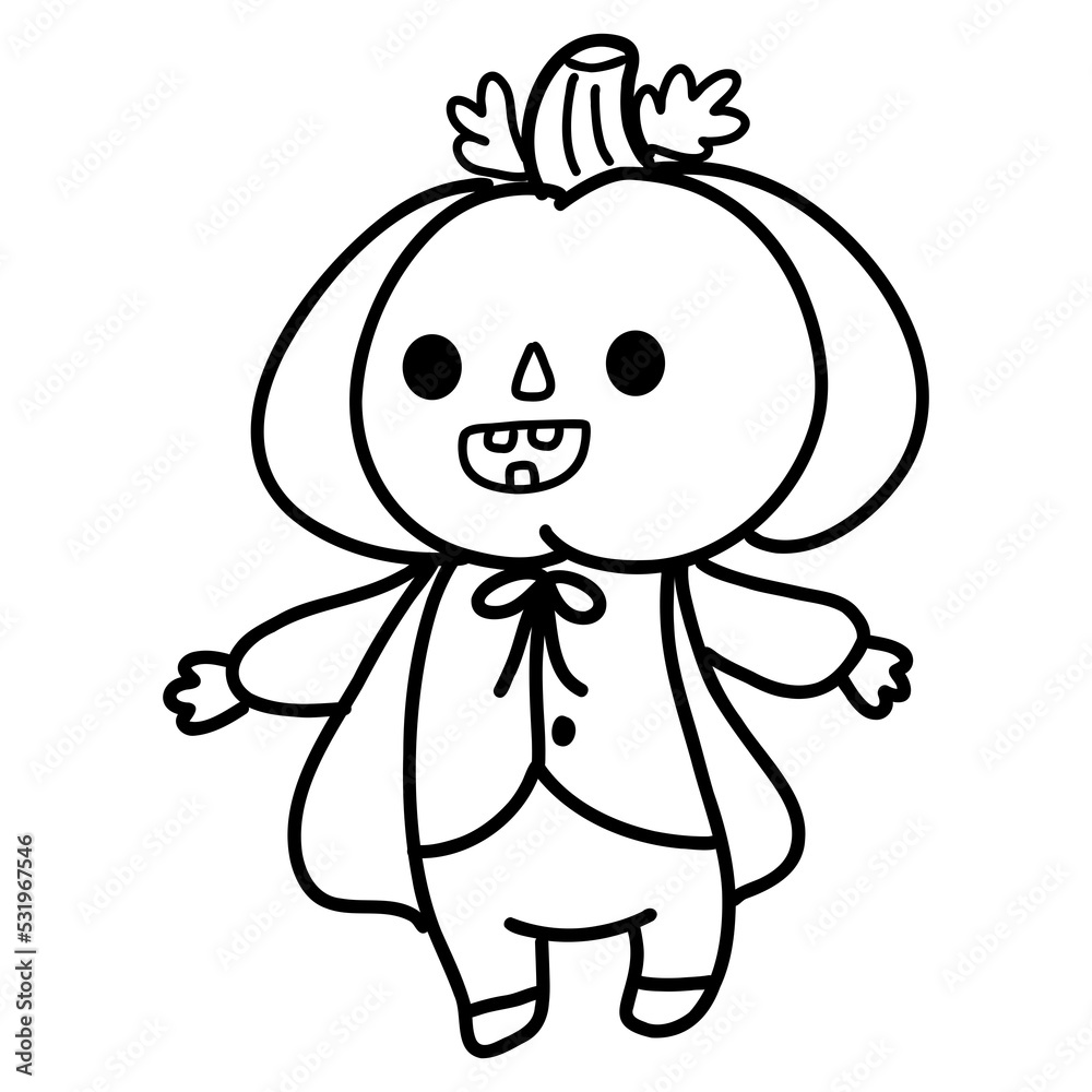 Halloween cartoon cute bear pumpkins head outline illustration for coloring page Halloween cartoon cute bear pumpkins head outline illustration for coloring page