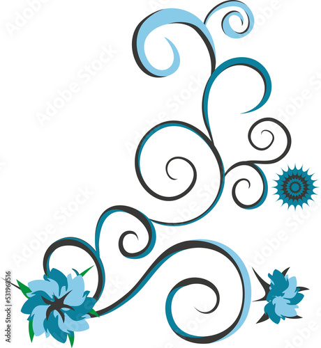 abstract blue flower