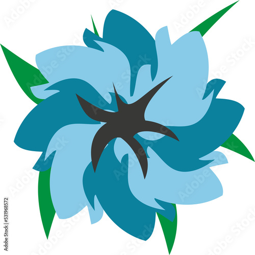 abstract blue flower