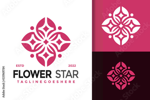 Flower Star Spa Logo Design, brand identity logos vector, modern logo, Logo Designs Vector Illustration Template