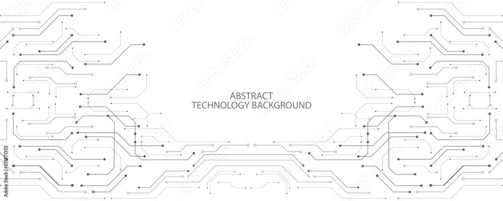 Gray and white technology background image Line design for communication connections in digital systems Hi-tech technology pattern Gray and white technology background image Line design for communication connections in digital systems Hi-tech technology pattern