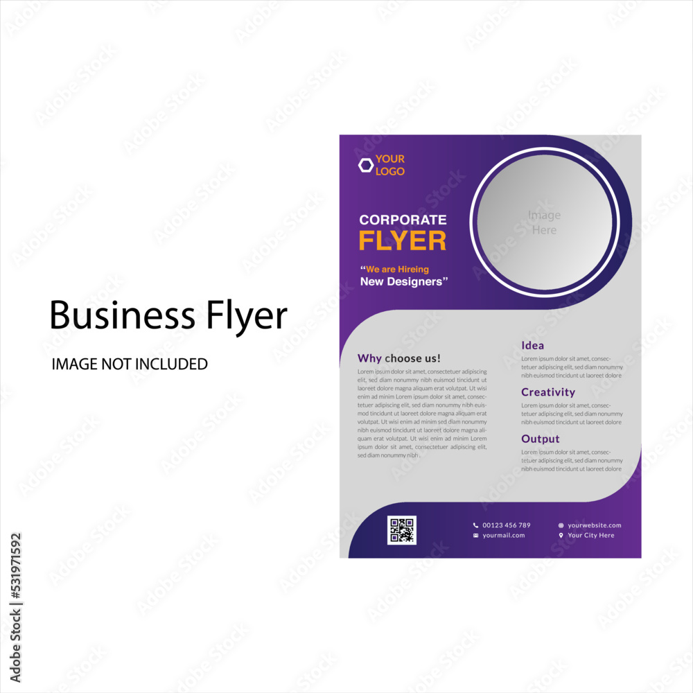 Corporate Business Flyer Template. Vector Illustration 