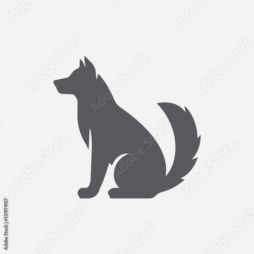 Dog icon vector. Dog pet concept design. Dog silhouette vector. Vector illustration