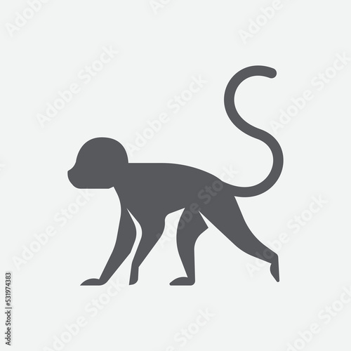 Monkey logo. Monkey shio icon logo design. Vector illustration