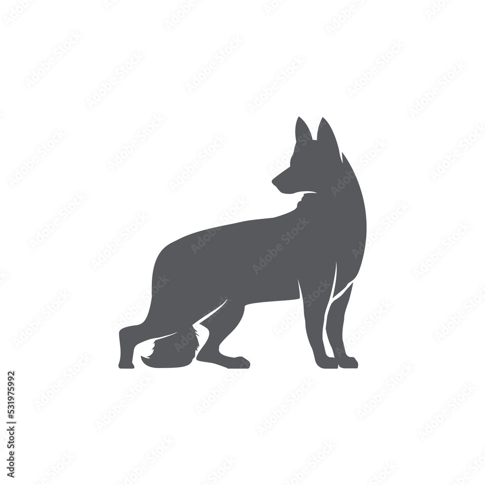 Dog icon vector. Dog pet concept design. Dog silhouette vector. Vector illustration