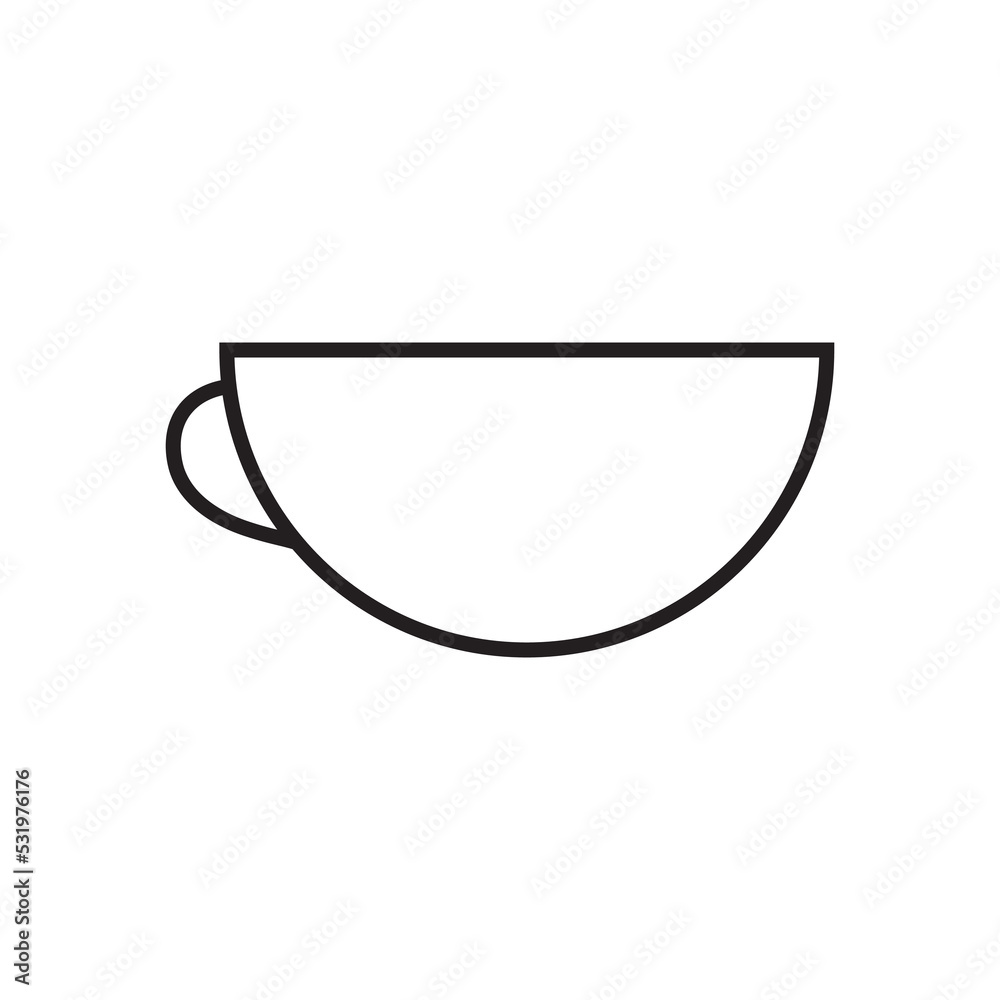 Graphic flat cup icon for your design and website Graphic flat cup icon for your design and website