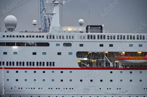 Classic German luxury cruiseship cruise ship liner in port of Hamburg, Germany © Tamme
