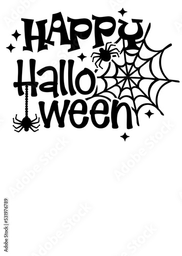Happy Halloween decor svg file. Spider web  clipart. Transparent background.