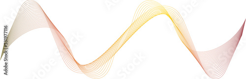Multicolor wavy lines. Stripes in autumn colors. Isolated png illustration, transparent background. Use for overlay, montage, texture, collage, card, presentation. Business, tech concept.	