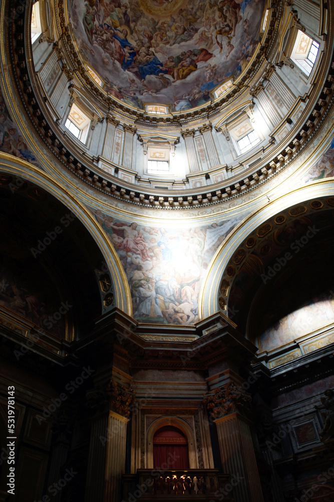 Naples (Italy). Dome of the central nave of the Cathedral of Naples