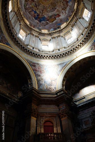 Naples  Italy . Dome of the central nave of the Cathedral of Naples