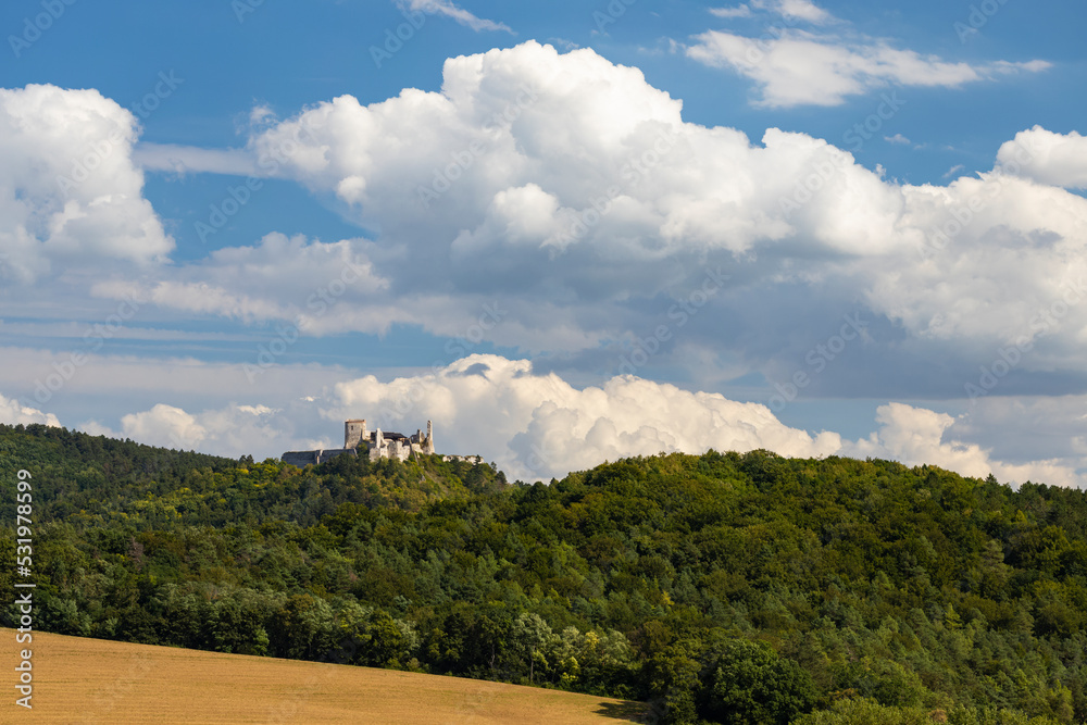 Ruins of Cachtice castle, residence of Elisabeth Bathory, Slovakia